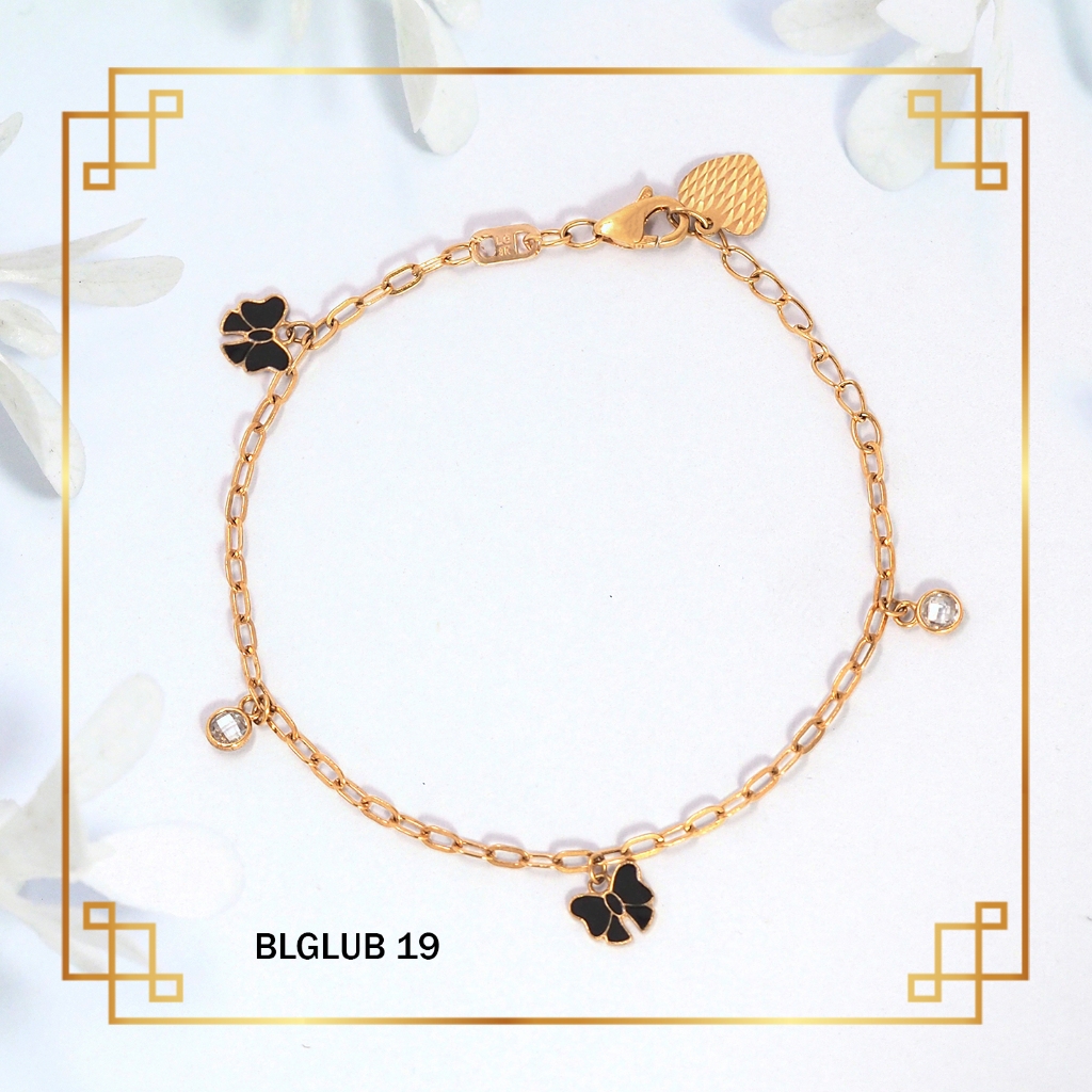 Gelang Emas Anak Rantai Pita Rose Gold Kadar 8K/375 Gemilang Gold ID (BLGLUB 19)