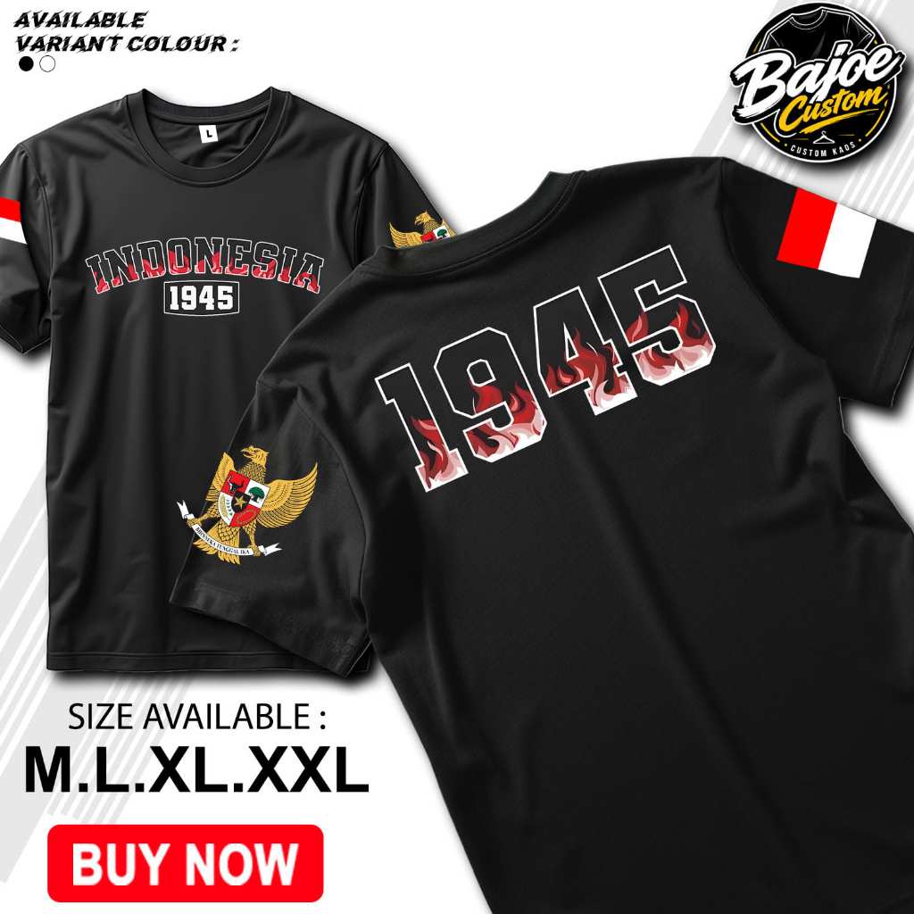 Kaos Indonesia Merdeka "Fire Indonesia" - Kaos Kemerdekaan Indonesia / Kaos Agustusan / Kaos Merdeka