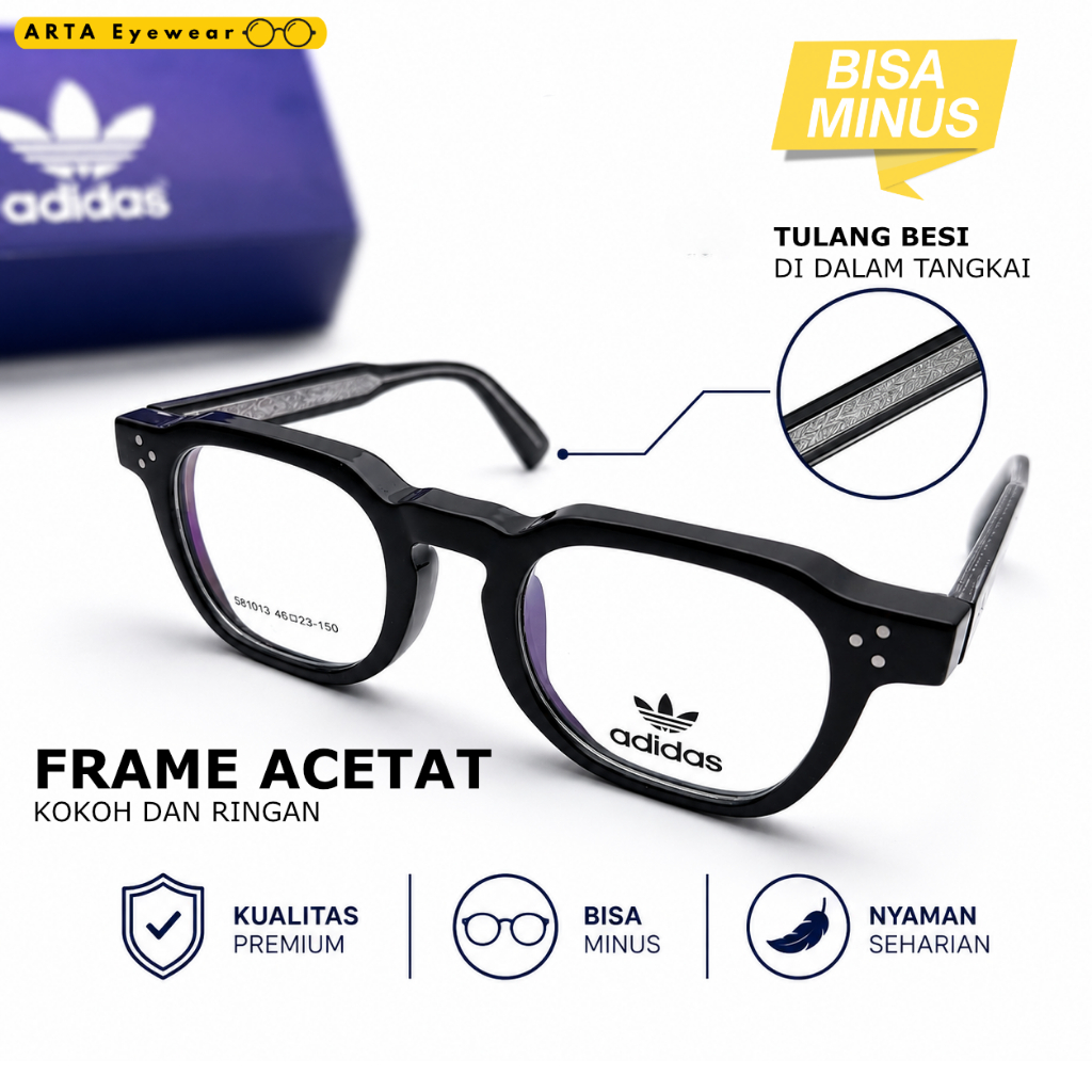 KACAMATA FRAME SPORT FRAME TEBAL TULANG BESI DALAM TANGKAI BISA PASANG LENSA MINUS PLUS CYLINDER PRO