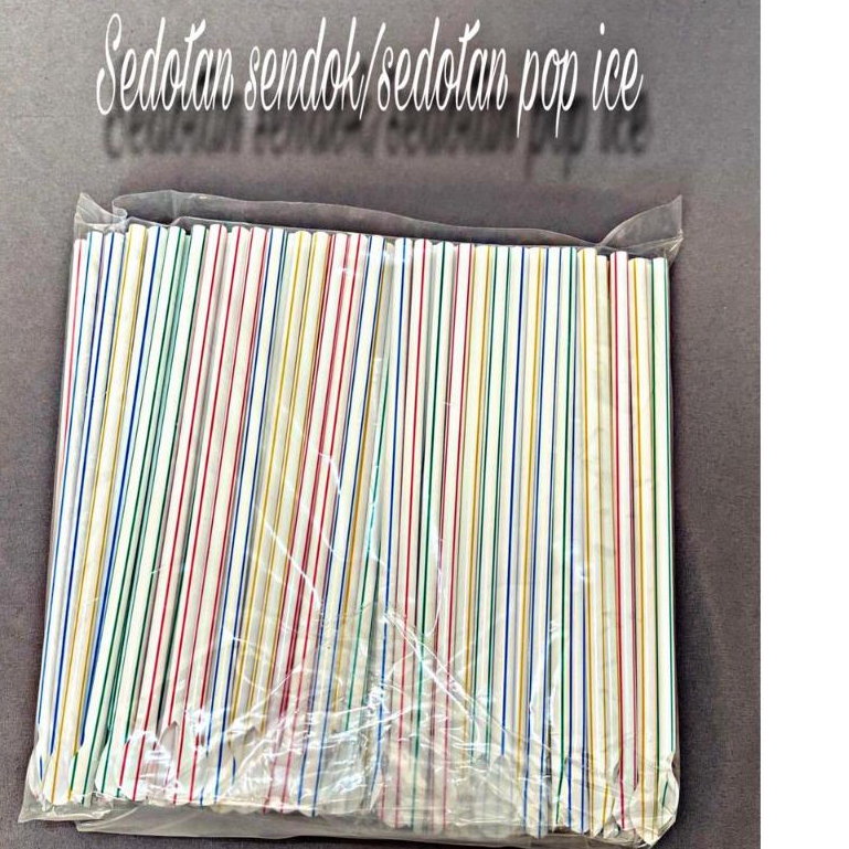 SEDOTAN SENDOK/SEDOTAN PLASTIK POP ICE MOTIF ULIR