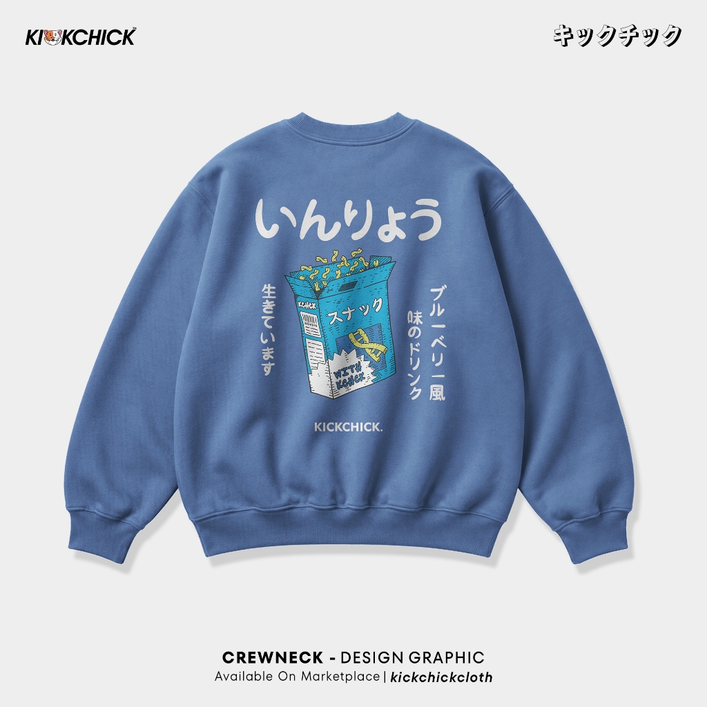 Kickchick Crewneck Nibble Steel Blue | Sweater Unisex | Outerwear Lengan Panjang | KC-CN134
