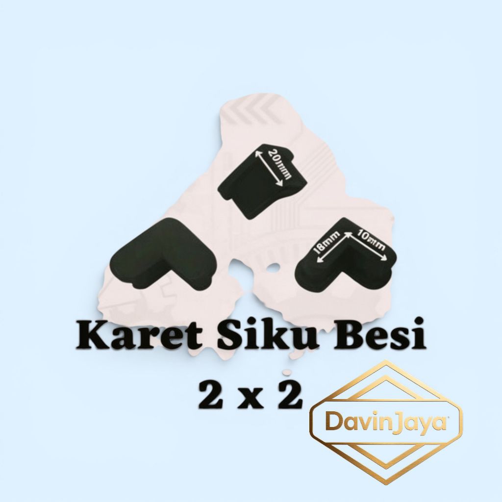karet kaki besi siku siku uk 2x2