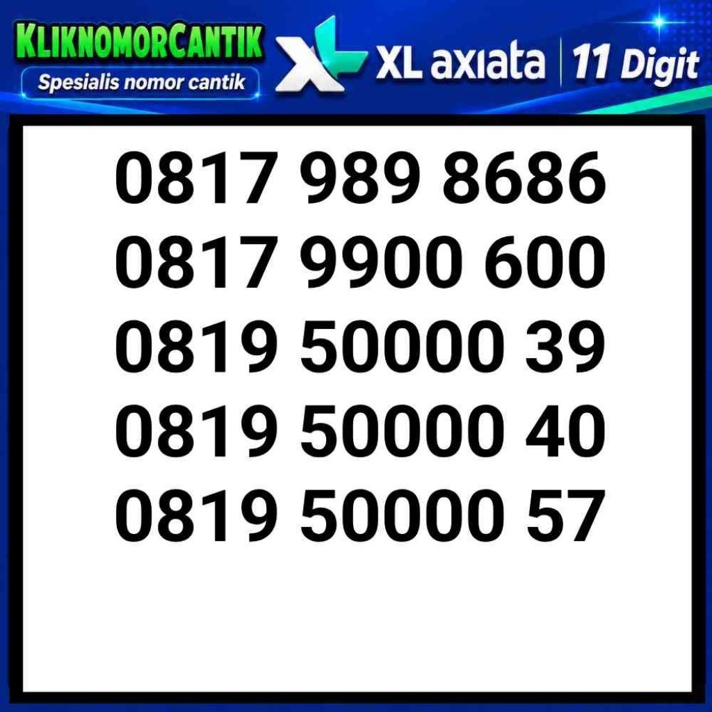nomor cantik XL 11 Digit 4G&5G XL Axiata 11 digit A11