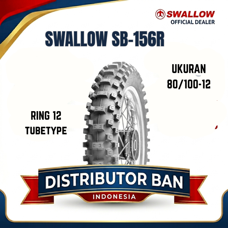 BAN MOTOR TRAIL SB-156R Maxi Grip 80/100 Ring 12 TUBETYPE