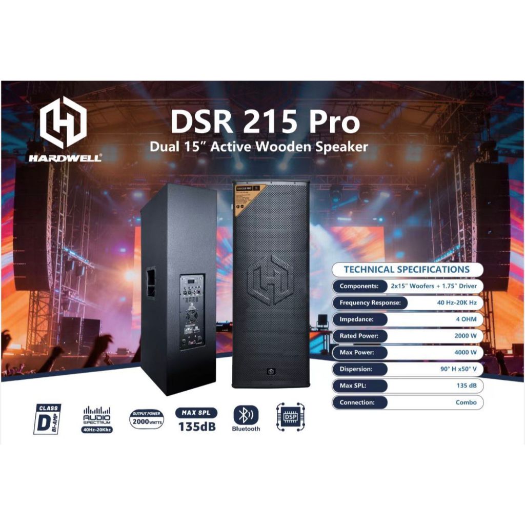 Speaker Aktif 15 Inch Hardwell DSR 215 PRO DSR215PRO Original