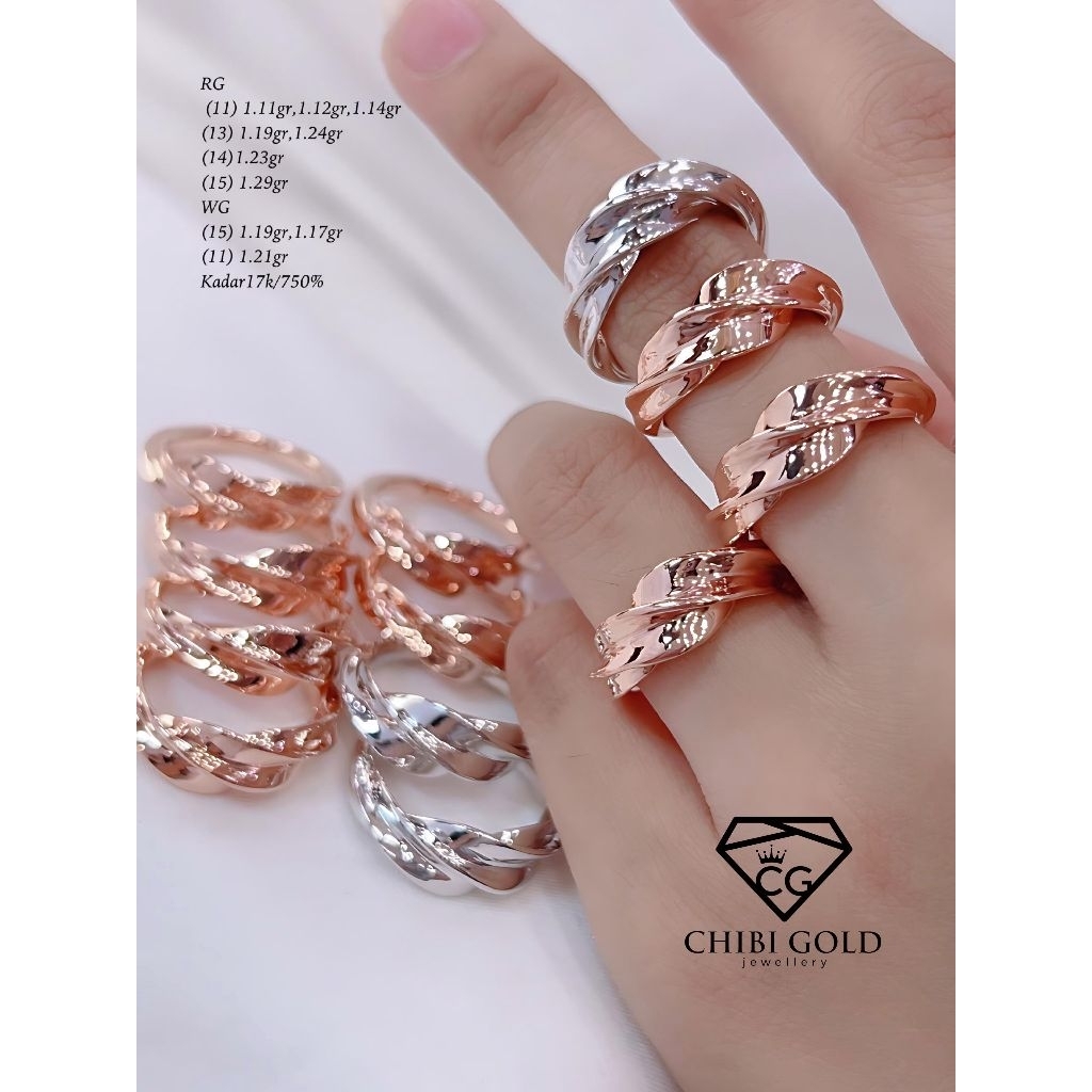 CHIBI GOLD - Cincin ulir emas 750 kadar 17K - chibi gold gold