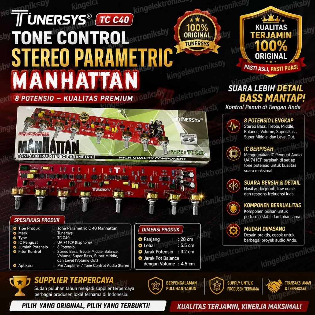 Tone Control Stereo Parametric Manhattan Tunersys TC C40