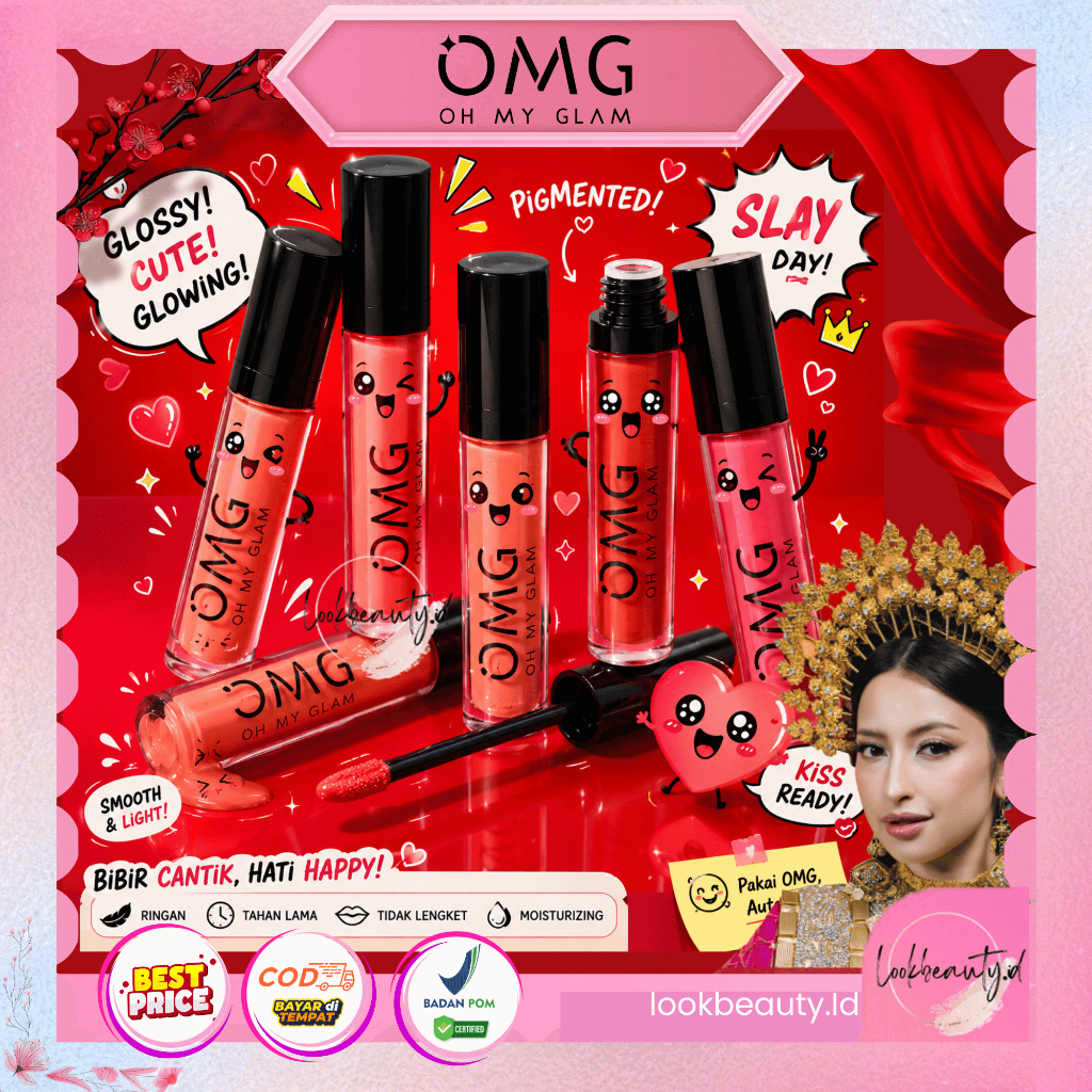 NEW OMG OH MY GLAM Matte Kis Lip Cream 3.5 gr|OMG LIPTINT|OMG lip love Edition|OMG SOCIALITE EDITION