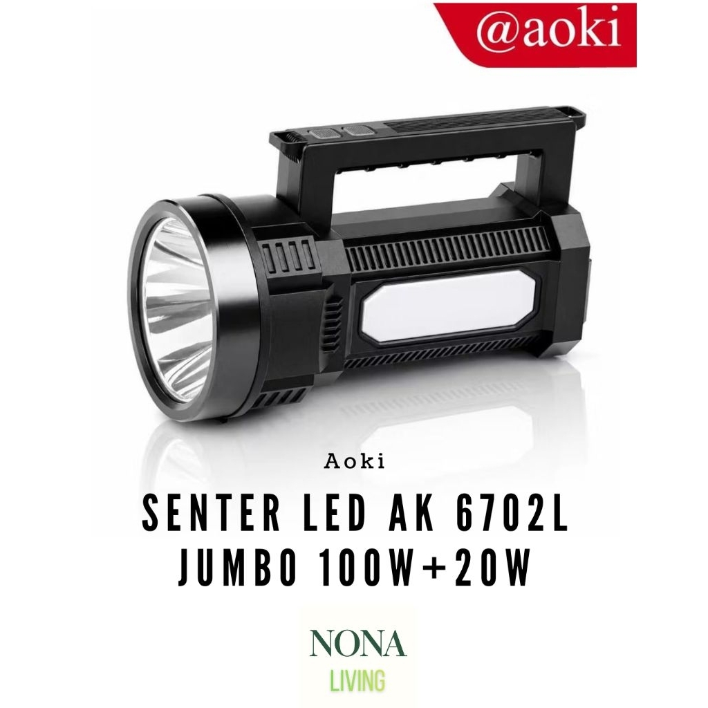Senter Genggam Jumbo 100 watt + 20 watt Aoki Ak 6702L