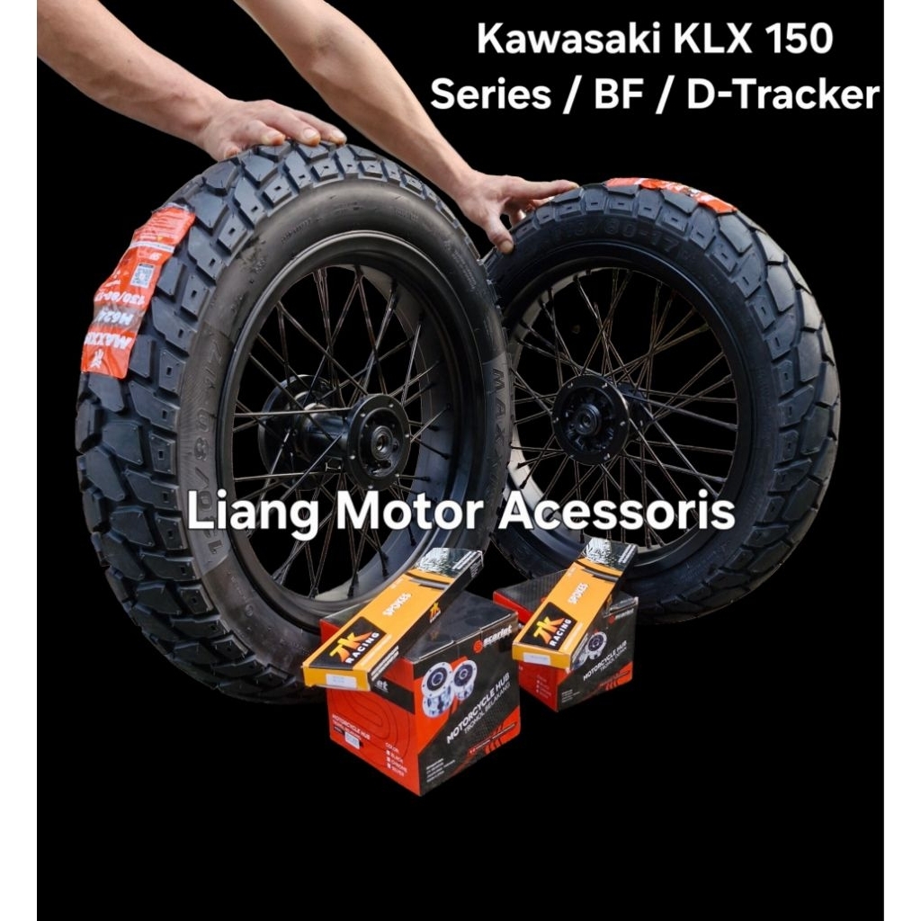 (Kawasaki KLX 150 Series / BF / D-Tracker) Sepaket Velg VRossi Sprint XD Ring 17 Lebar 300 350 Super
