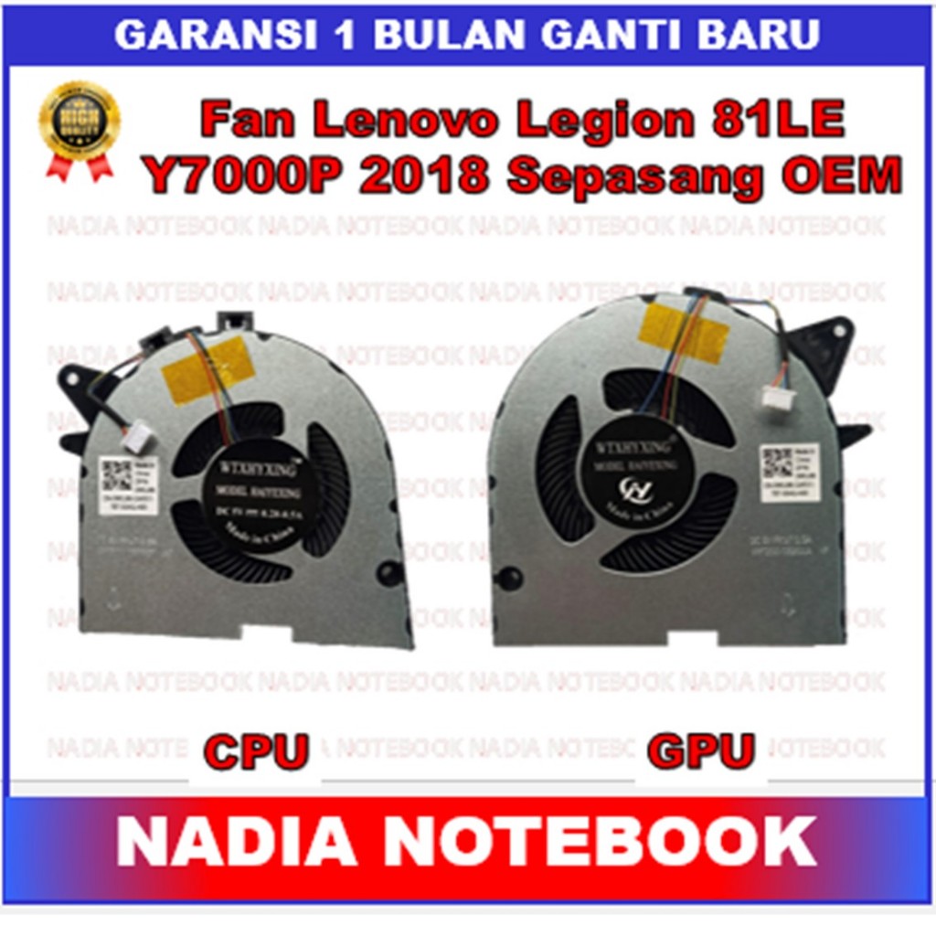 Fan Lenovo Iegion 81LE Y7000P Y530P Y540P Y545 2018 Sepasang
