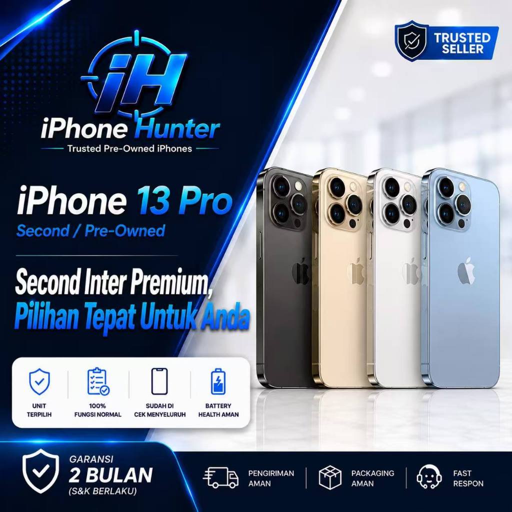Bekas Inter  iPhone Second 13 PRO 128GB 256GB Ori NO Rekon NO Refurb Fisik Mulus Like New dan Bergar