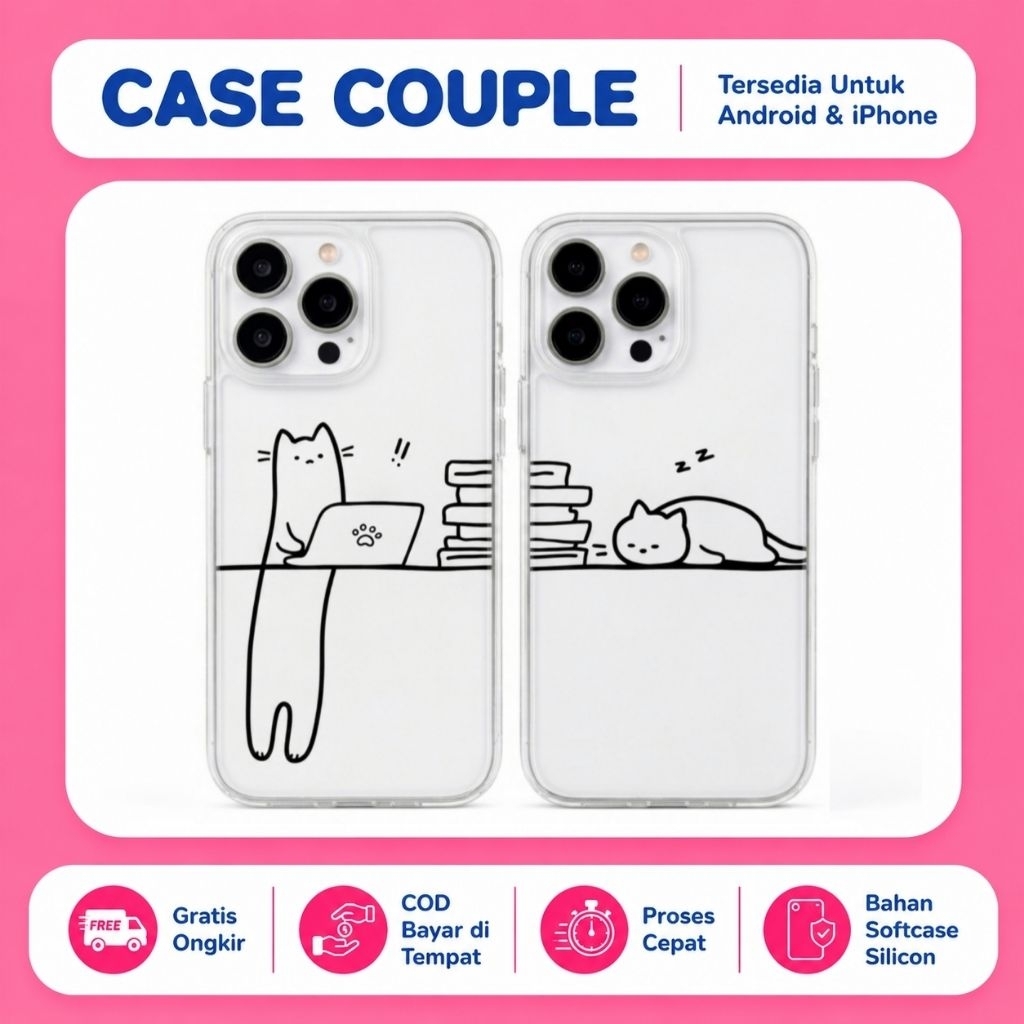 Custom Case Desain Couple All Type Hp Android & iPhone Bahan Softcase Silikon