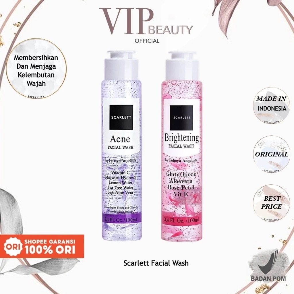 Scarlett Facial Wash -  Scarlett Acne Peace Low PH Gel Cleanser -  Glow Bright Face Wash | Brighteni