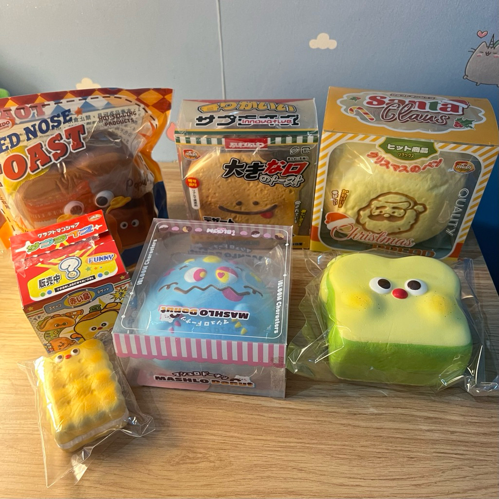 squishy mido toast, blindbox, ibloom