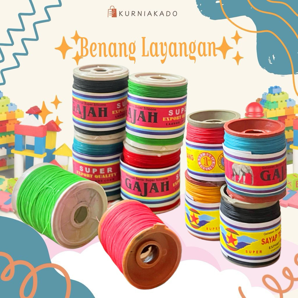 [Pcs] Benang Gelasan Unyil CK dan snap Ck untuk layangan anak dewasa hobby layang layang anak kurnia