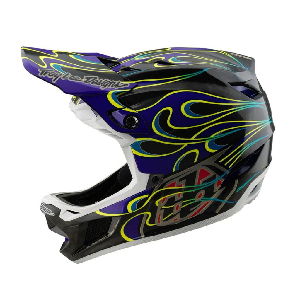 Helm TLD D4 Carbon Torch Black Purple Helmet Troy Lee Designs D4 Carbon Full Face Original