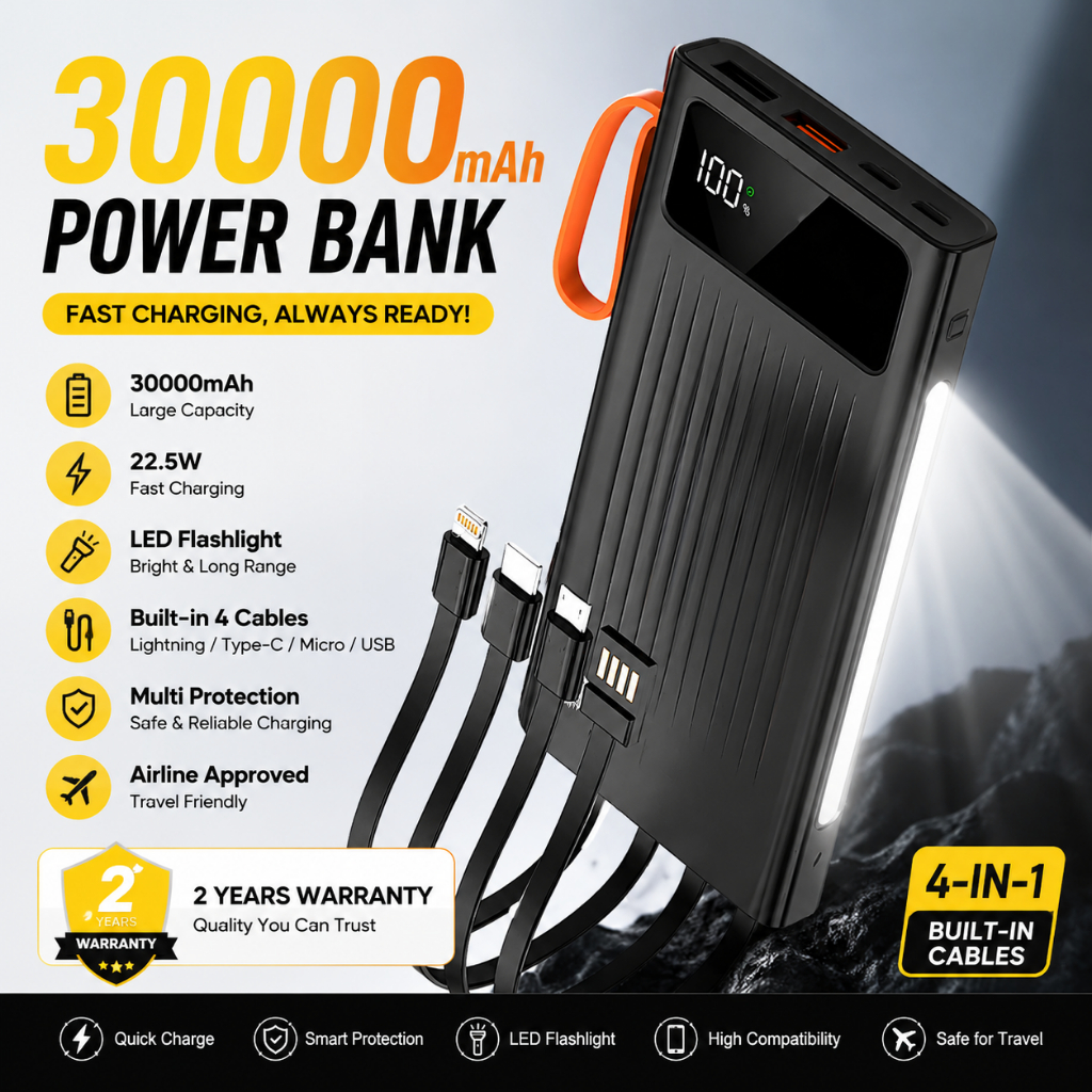 WANKEI LENTIVEN Powerbank 30000 MAH Mini Fast Charging 22.5w