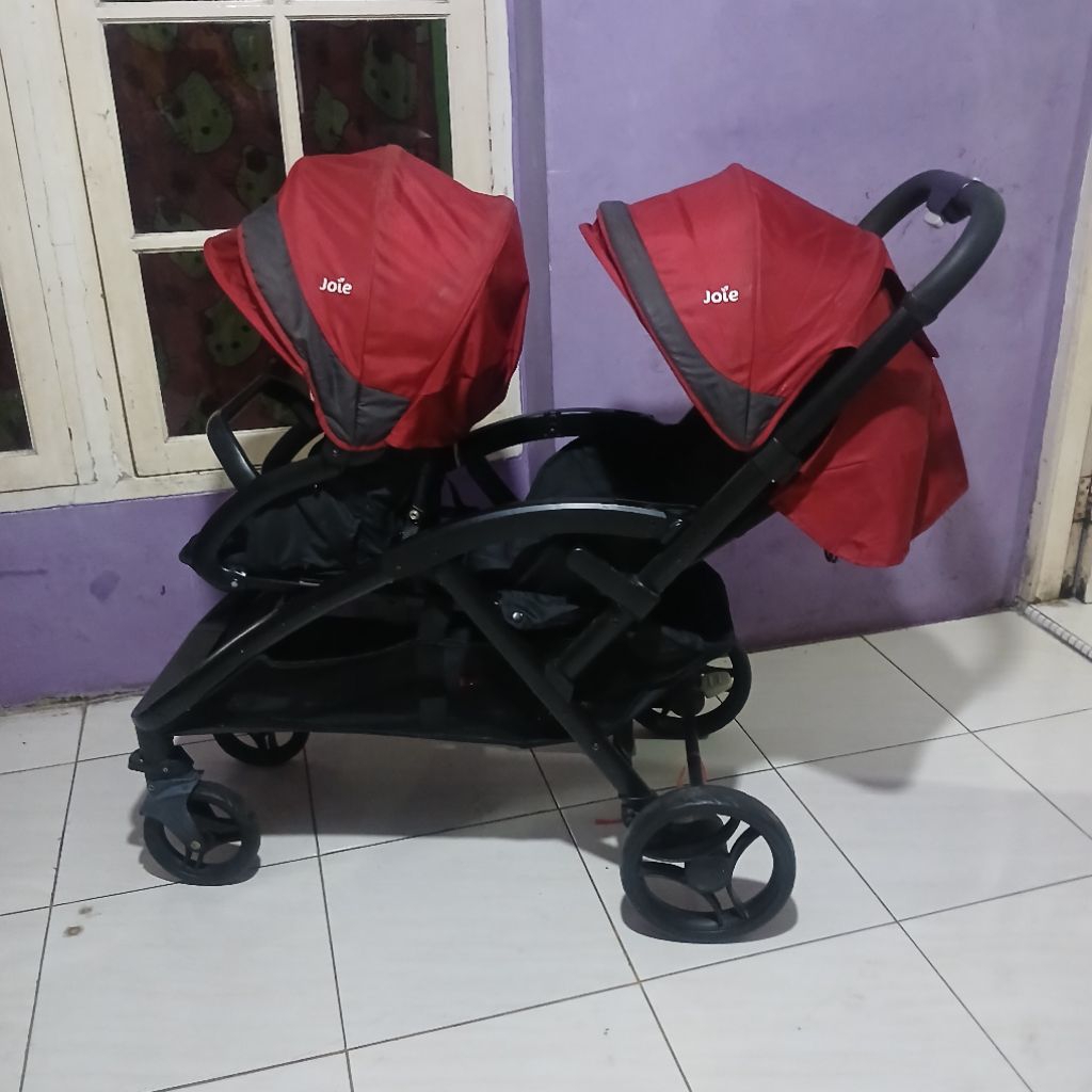 PRELOVED STROLLER JOIE EVALITE DUO, STROLLER BAYI TANDEM, STROLLER JOIE TANDEM,BAYI KEMBAR HITAM