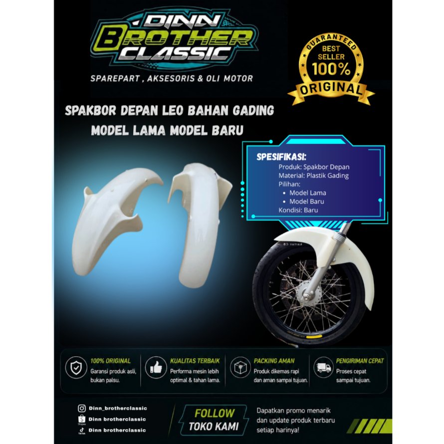SPAKBOR DEPAN LEO BAHAN GADING MODEL LAMA MODEL BARU FENDER DEPAN MOTOR LEO
