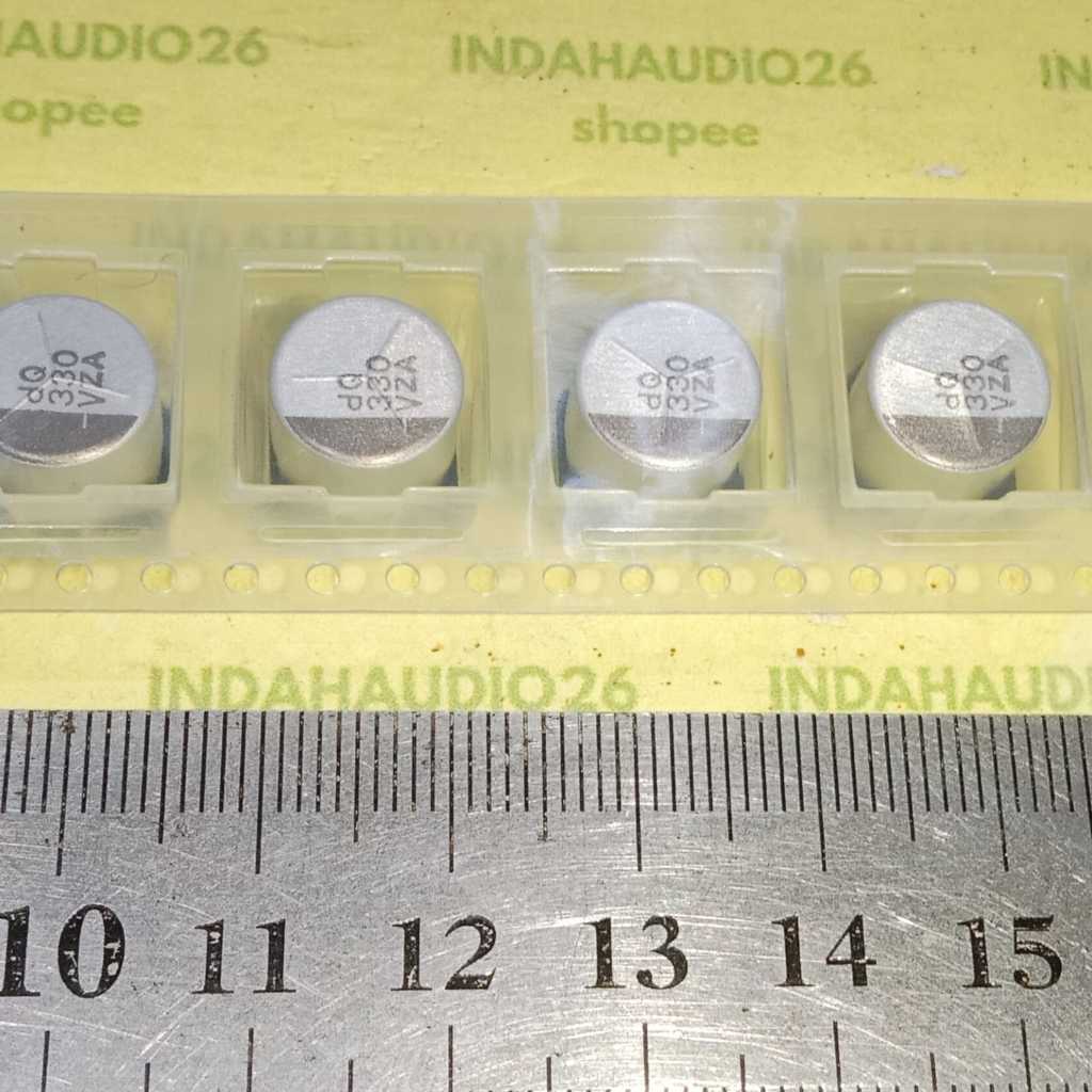 RENCENG d10x10mm 330uf VZA 35v elko SMD kapasitor 330 uf elco solid capacitor V = 35 VOLT