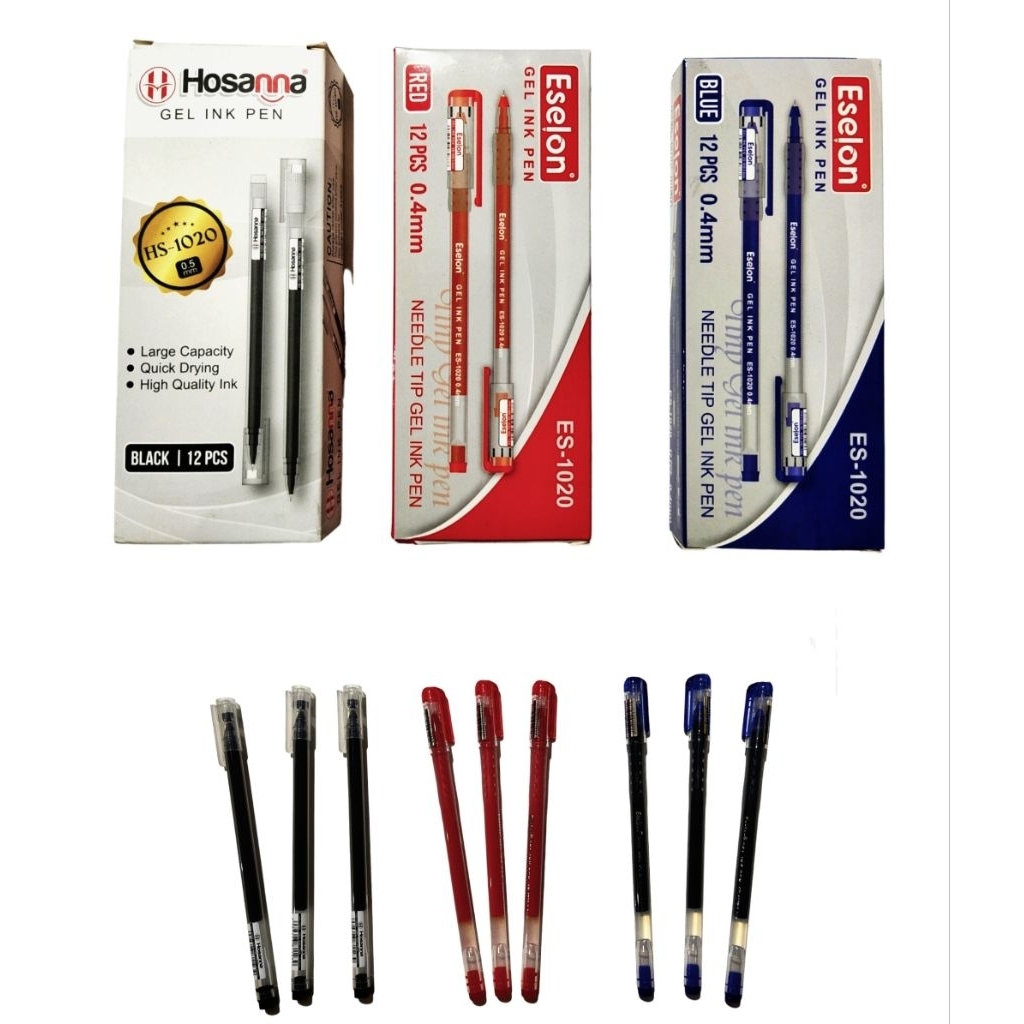 Gell / Pulpen Cair Eselon / Hosana / Davis ES1020 / Lusin ( 12 Pcs )