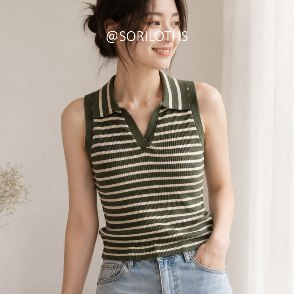 Soriloths - Ophelia strip tank Atasan Wanita