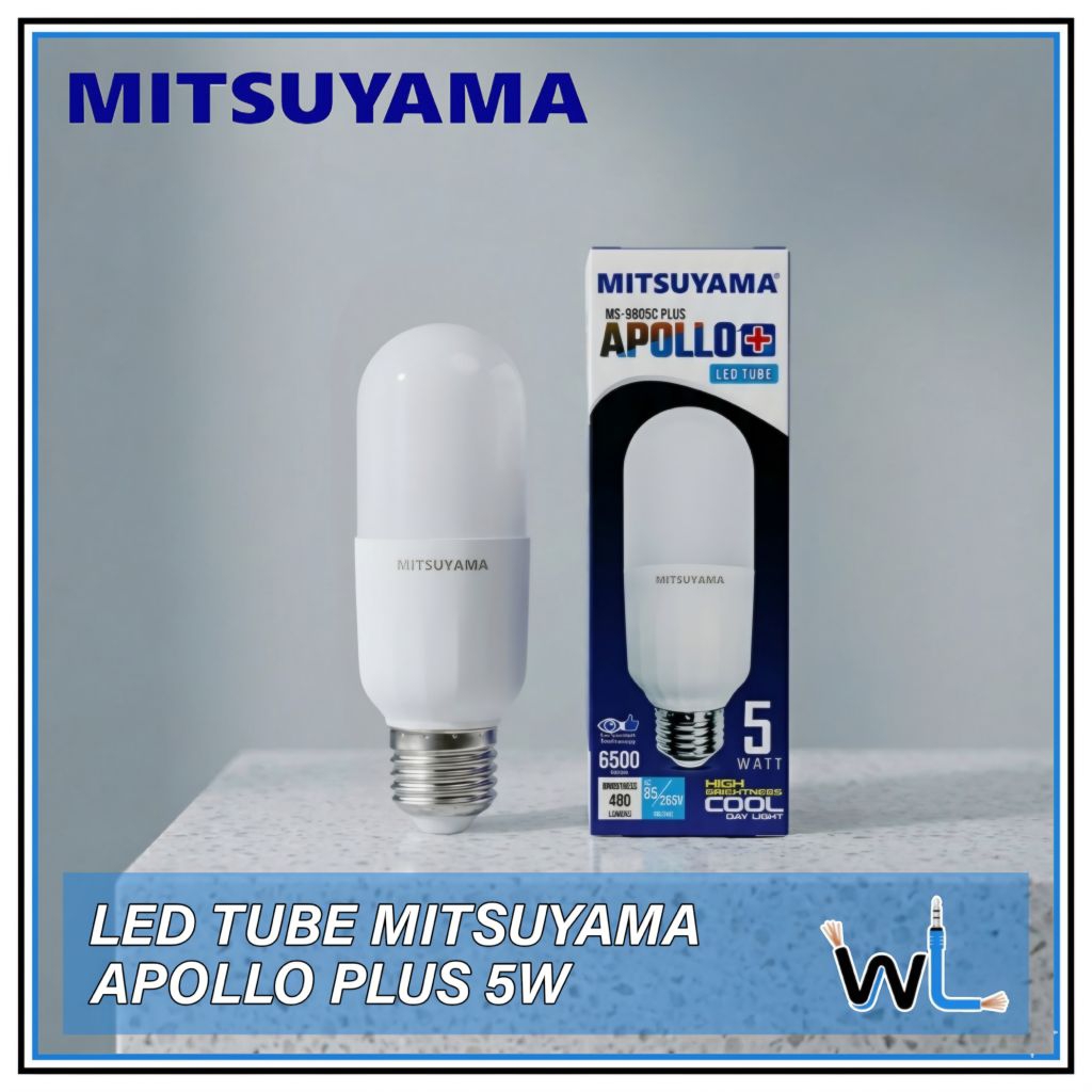 Lampu LED Tube Mitsuyama Apollo+ 5W MS-9805C+ Cahaya Putih