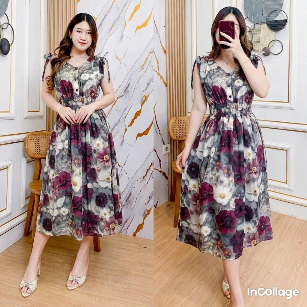 daster valerie/dress valerie/daster serut lengan/daster bumil busui/kancing hidup/daster antipelakor