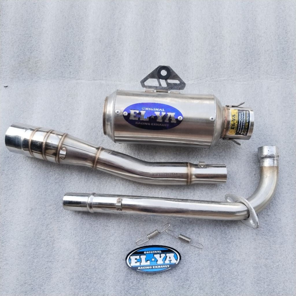 KNALPOT GP1 DOS ORIGINAL ELYA SARANGAN BORBORAN FULL SETENGAH PNP MOTOR BEBEK JUPITER VEGA SHOGUN SM