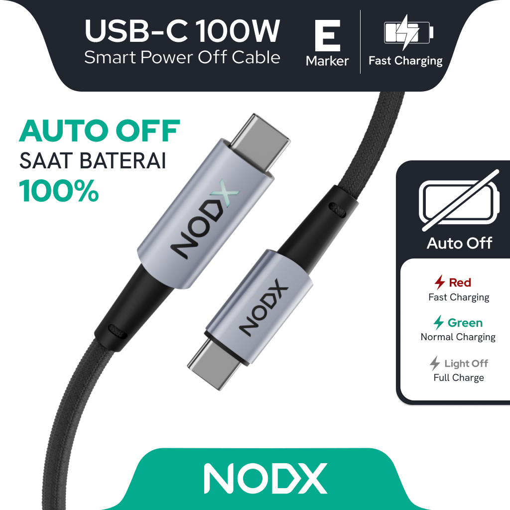 NODX Kabel USB-C Smart Power Off (Auto Disconnect) 5A / 100W