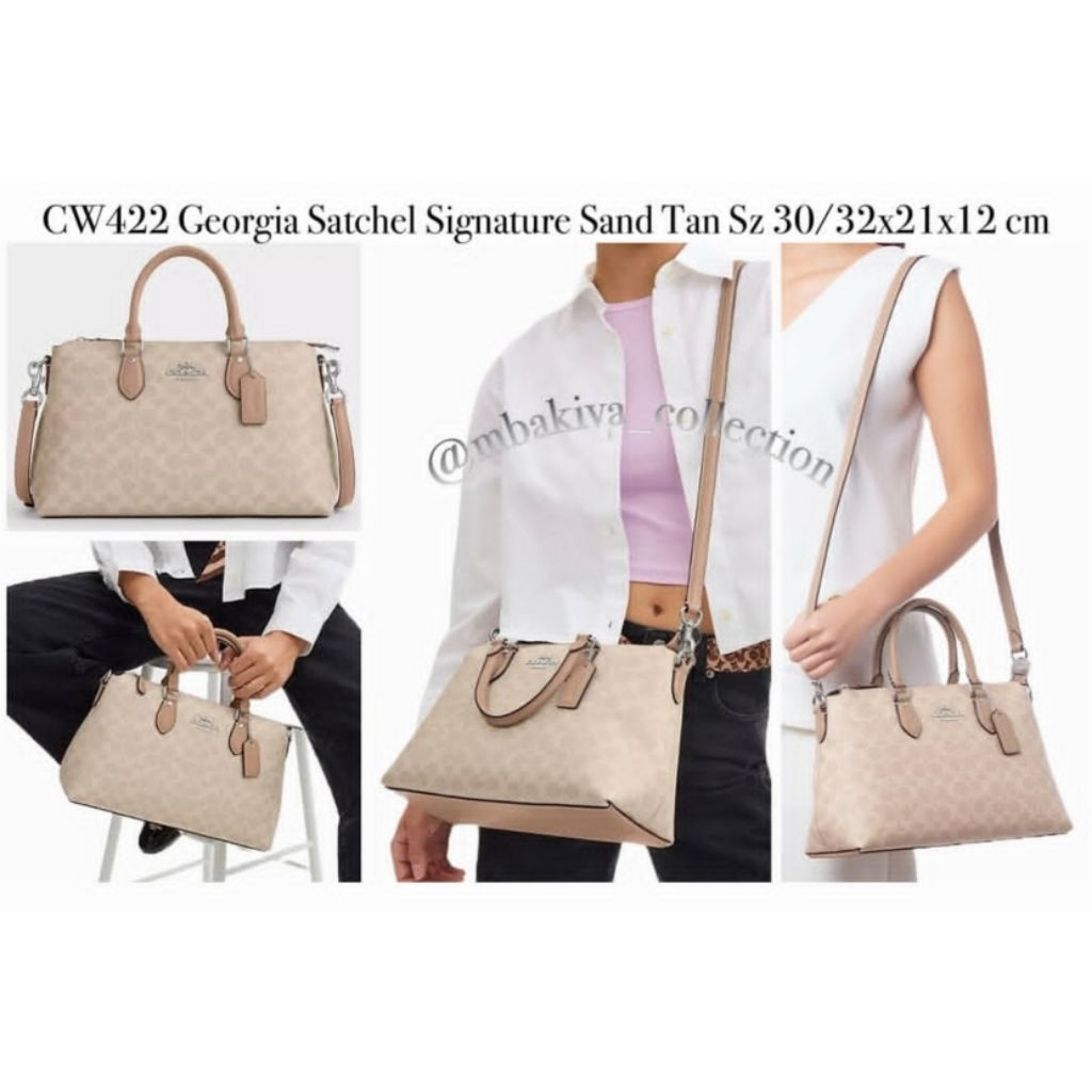 CO CW422 Georgia Satchel Signature Sand Tan