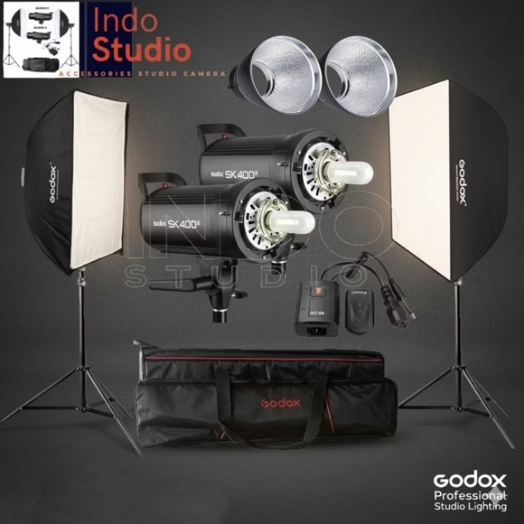[INDOSTUDIO] PAKET LAMPU STUDIO GODOX SK400II // PAKET SK400II LENTER