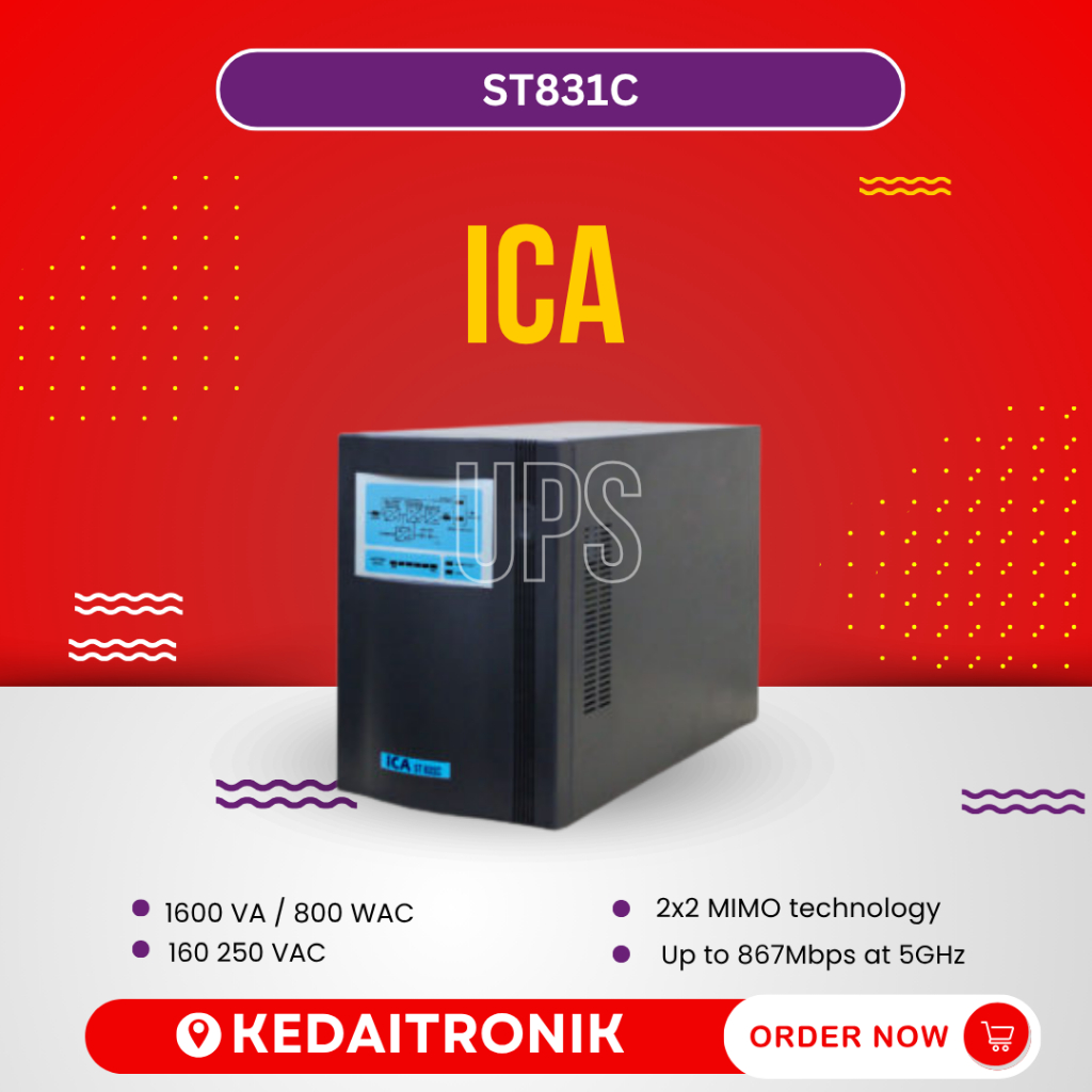 UPS ICA ST 831C ST831C 1600VA - 800WATT | Stream Line Type - On Line Sinewave