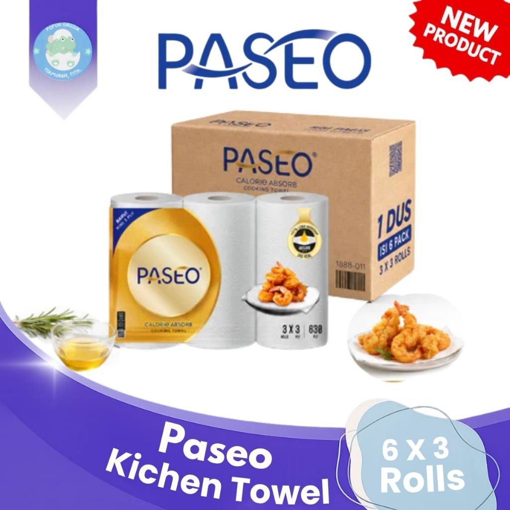 [1 DUS] Paseo Tisu Dapur Kitchen Towel 3 Roll