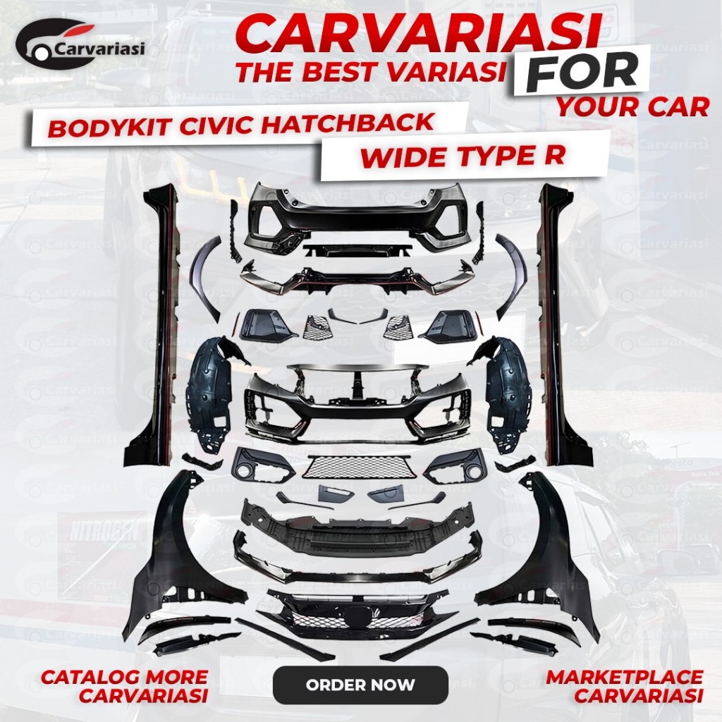 Bodykit Civic Hatchback Upgrade TYPE R WIDE Bodykit Civic 2016 2020 Upgrade Wide TYPE R