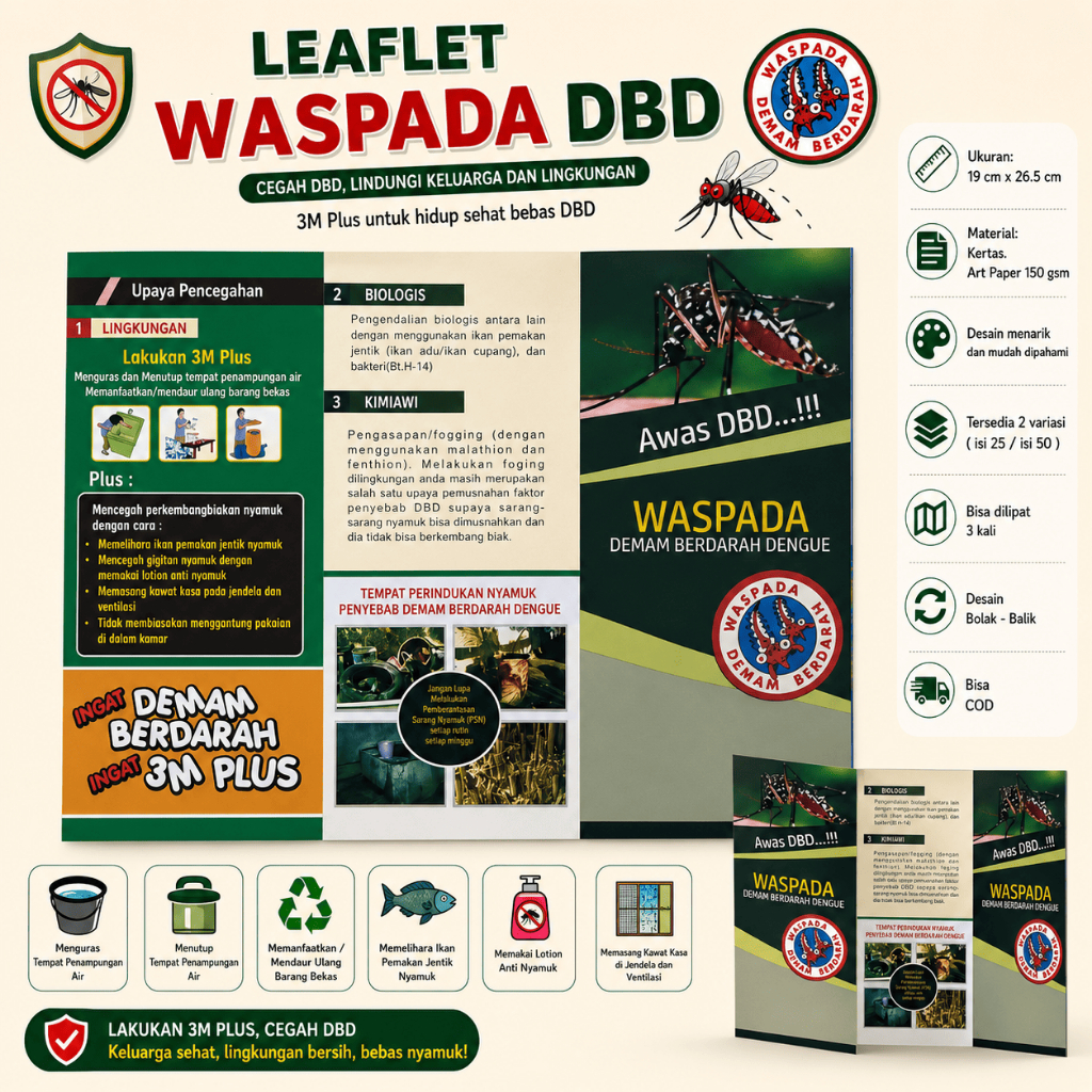 Leaflet DBD - Leaflet Waspada Demam Berdarah Dengue - DB - Brosur