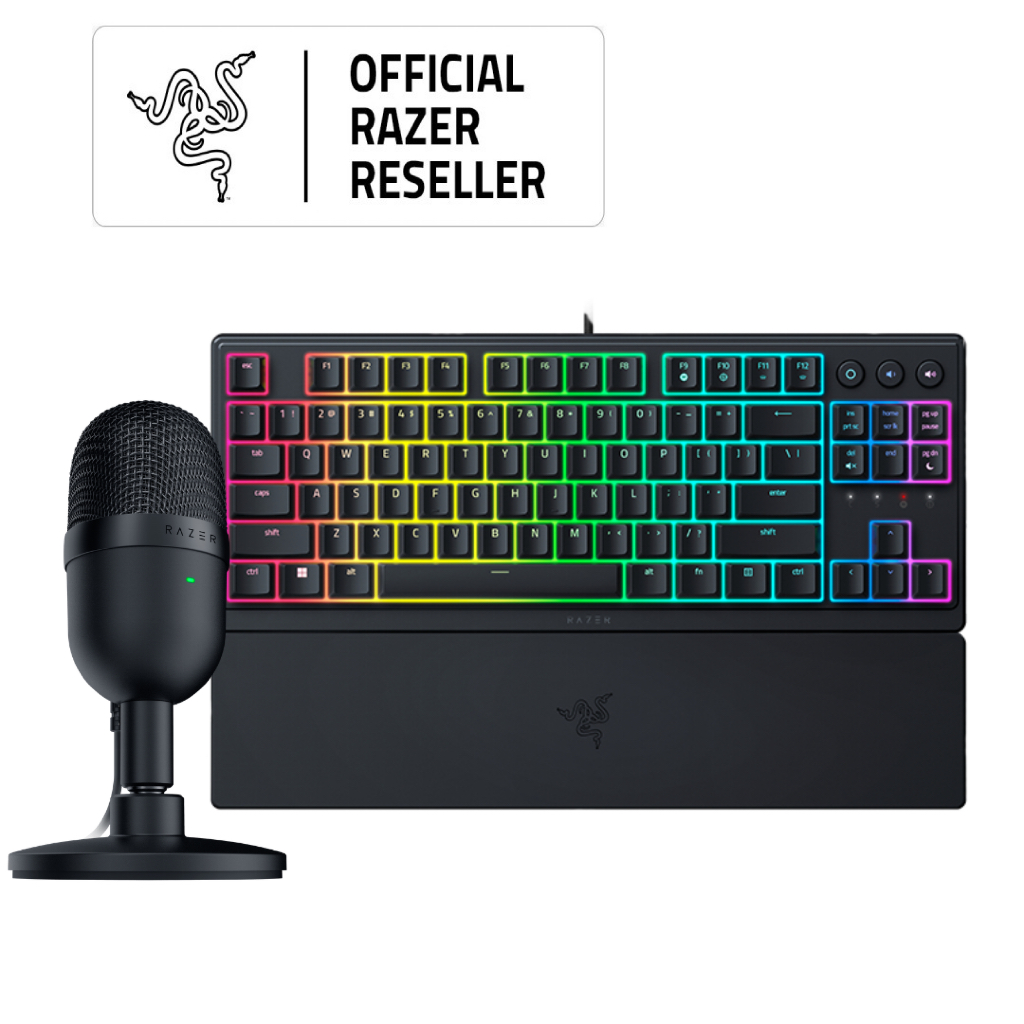 Razer Ornata V3 Tenkeyless + Razer Seiren Mini Black Gaming Bundles