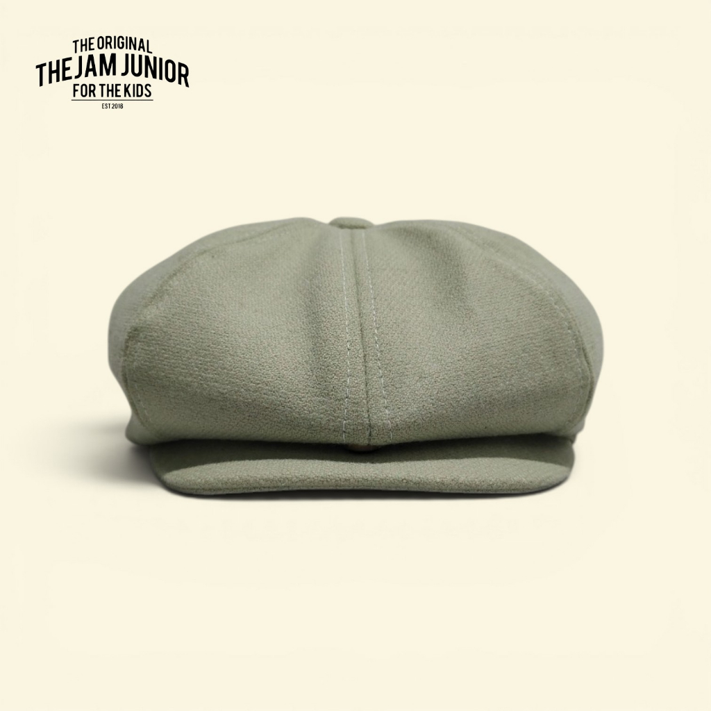 Thejam. Topi anak pria wanita | Newsboy cap kids wool green