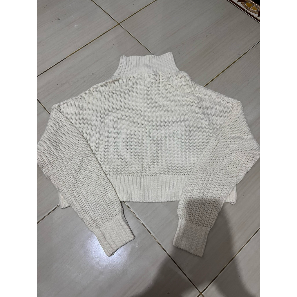 Crop Turtleneck Knit Sweater
