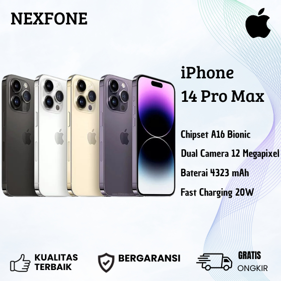 iPhone 14 PRO MAX 128GB Second Inter Fullset Bergaransi  1 Bulan Terpercaya