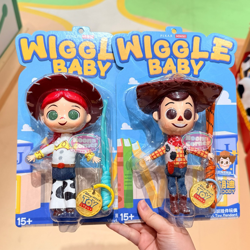 Miniso x Pixar ‼️ Wiggle Baby Jessie & Woody Toy Story 5 Pendant Plush Toys Disney Collections