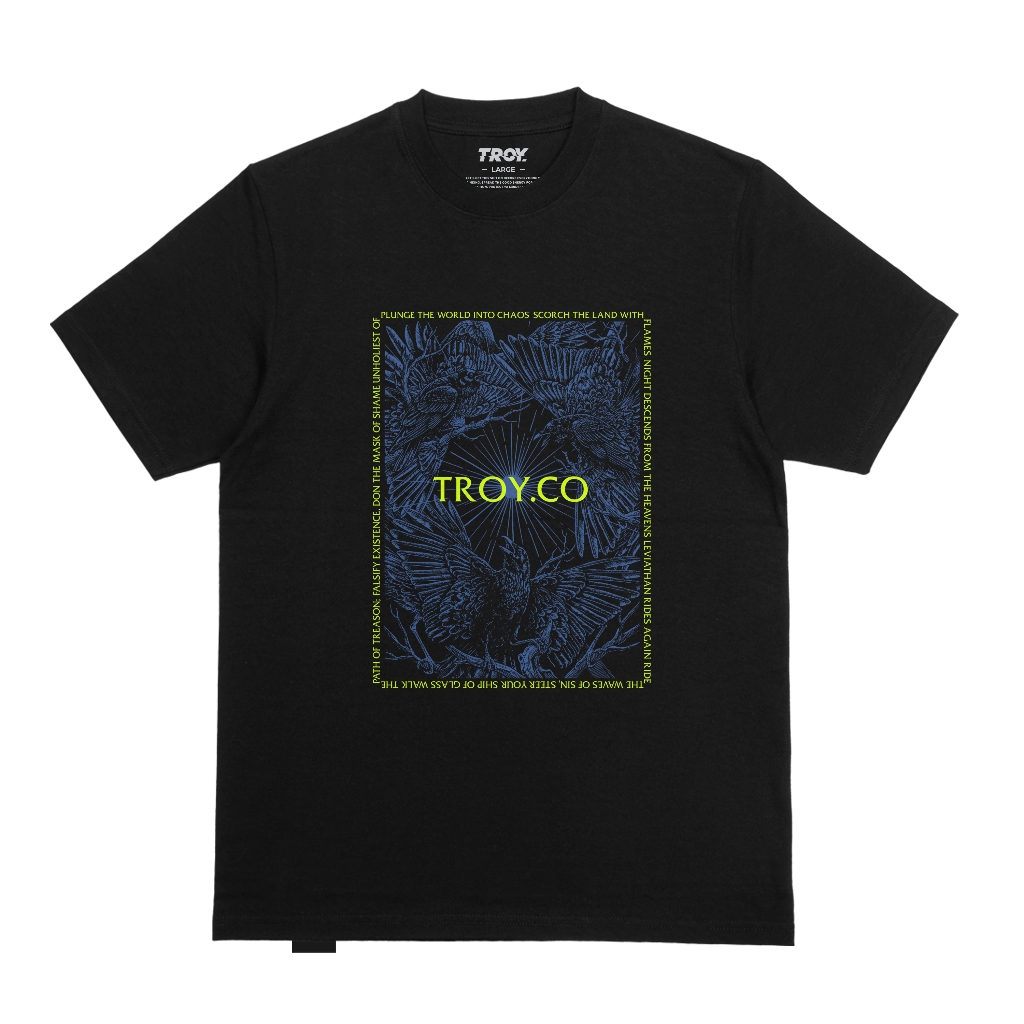 Troy Company Tshirt Black Eternal Crows - Kaos Pria Lengan Pendek Hitam MTD 3642
