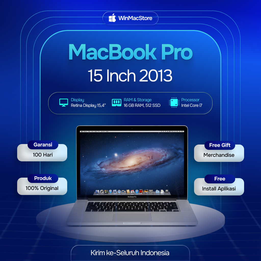 MacBook Pro 15 Inch 2013 | 16/512 GB  i7 Silver | Second