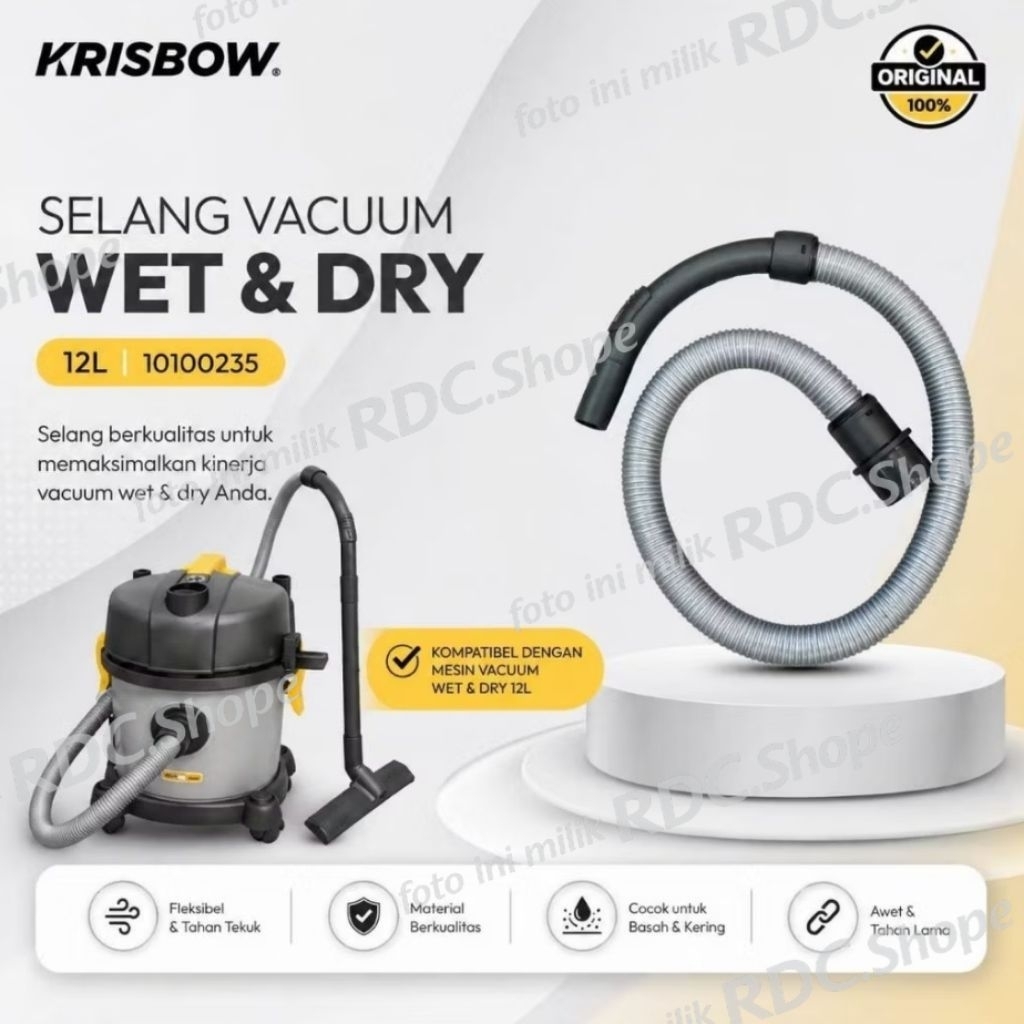 100% Original Selang Vacuum Cleaner Wet & Dry 12L Krisbow / Selang Vacuum Krisbow / Hose vacuum kris