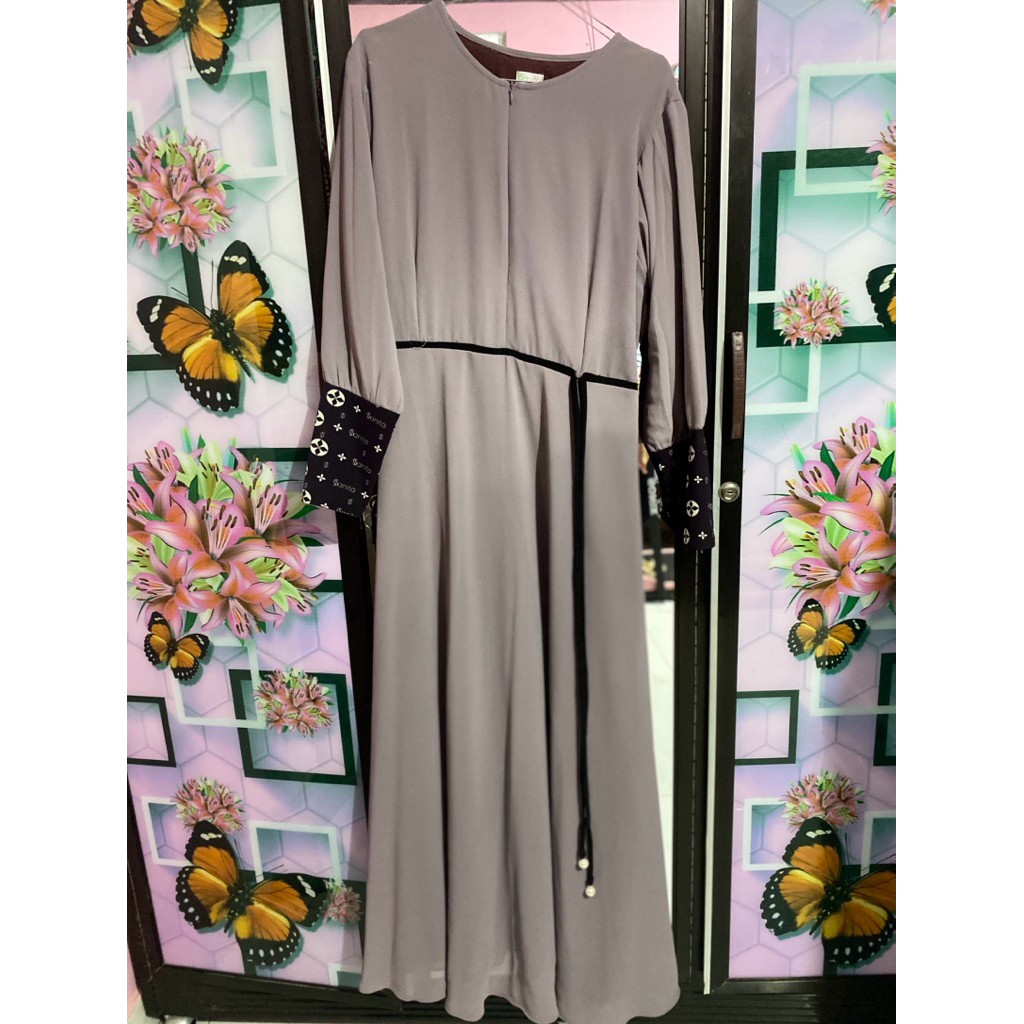 gamis sanita + hijab preloved