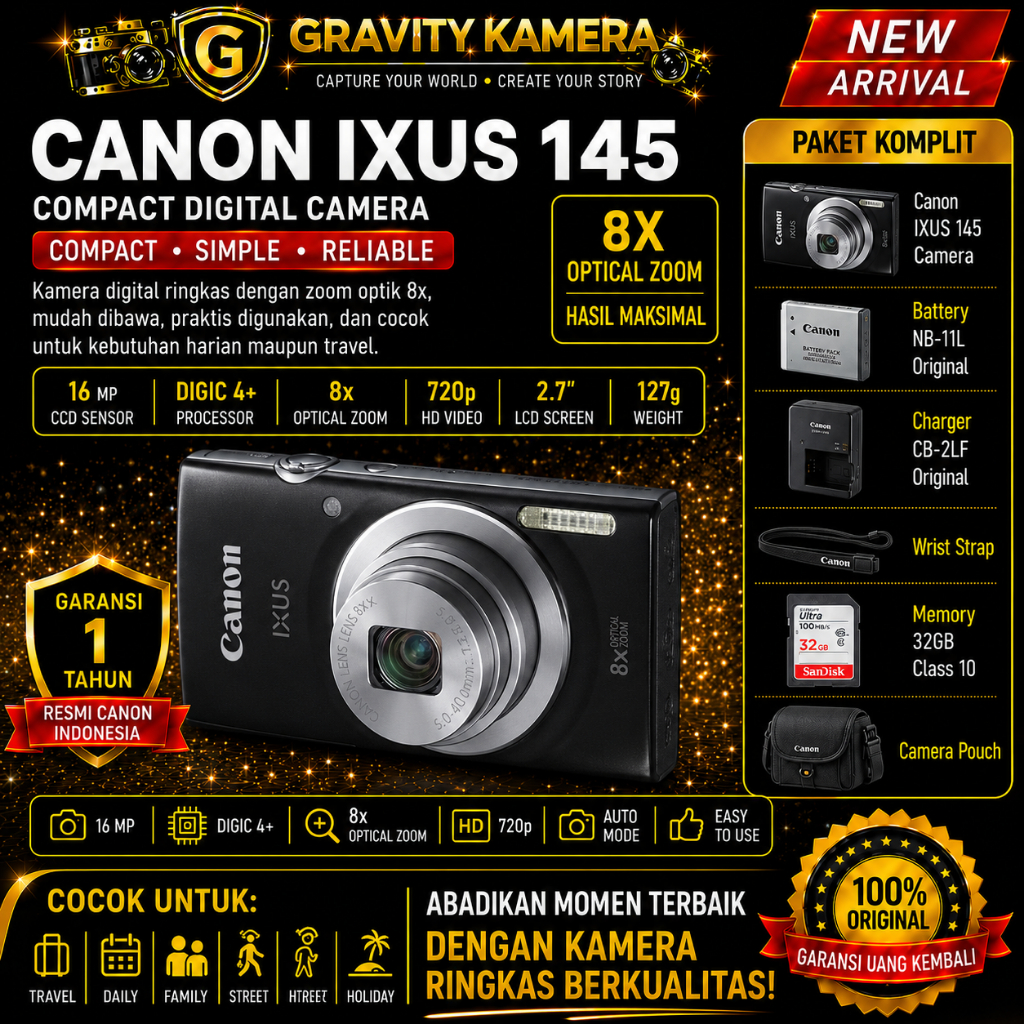 CANON IXUS 145 POCKET CAMERA / CANERA DIGITAL CANON IXUS 145