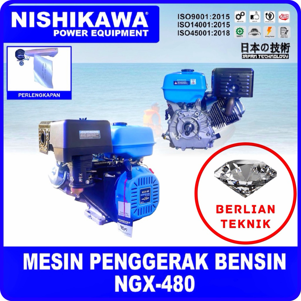 Mesin Penggerak Bensin Engine Gasoline Nishikawa NGX 480 / 25 HP