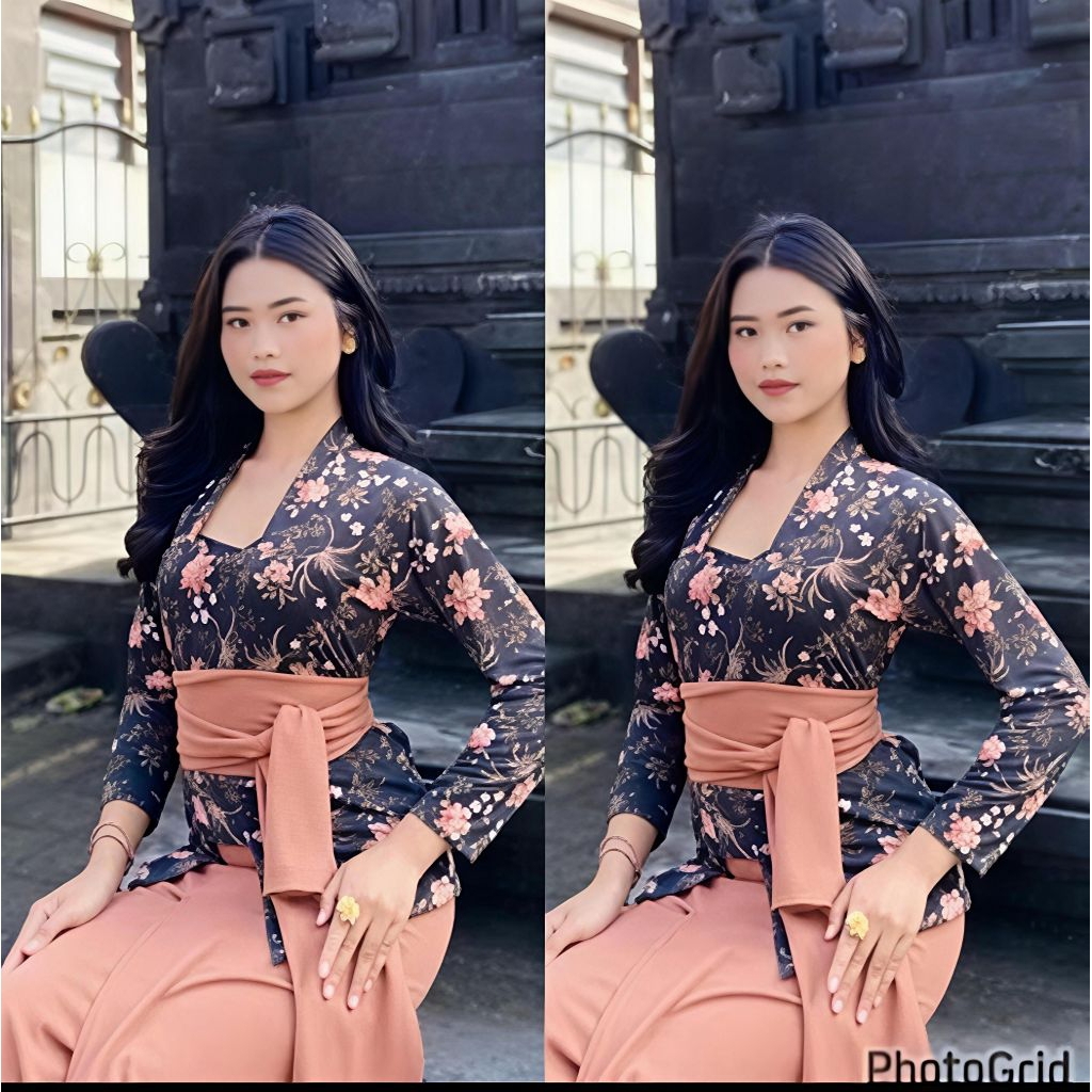 kebaya kaos jumbo motif bunga bunga