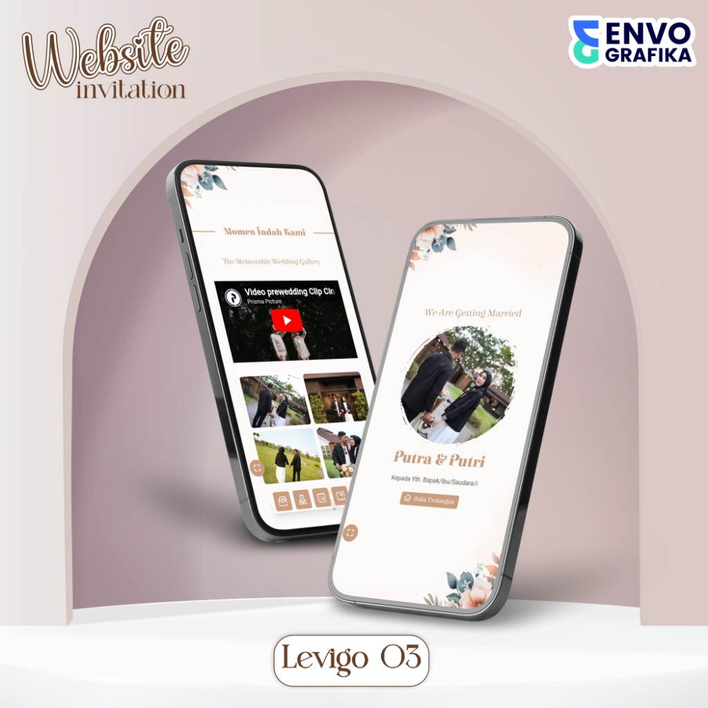UNDANGAN DIGITAL WEBSITE PERNIKAHAN | UNDANGAN WEBSITE AESTHETIC RUSTIC LEVIGO 03